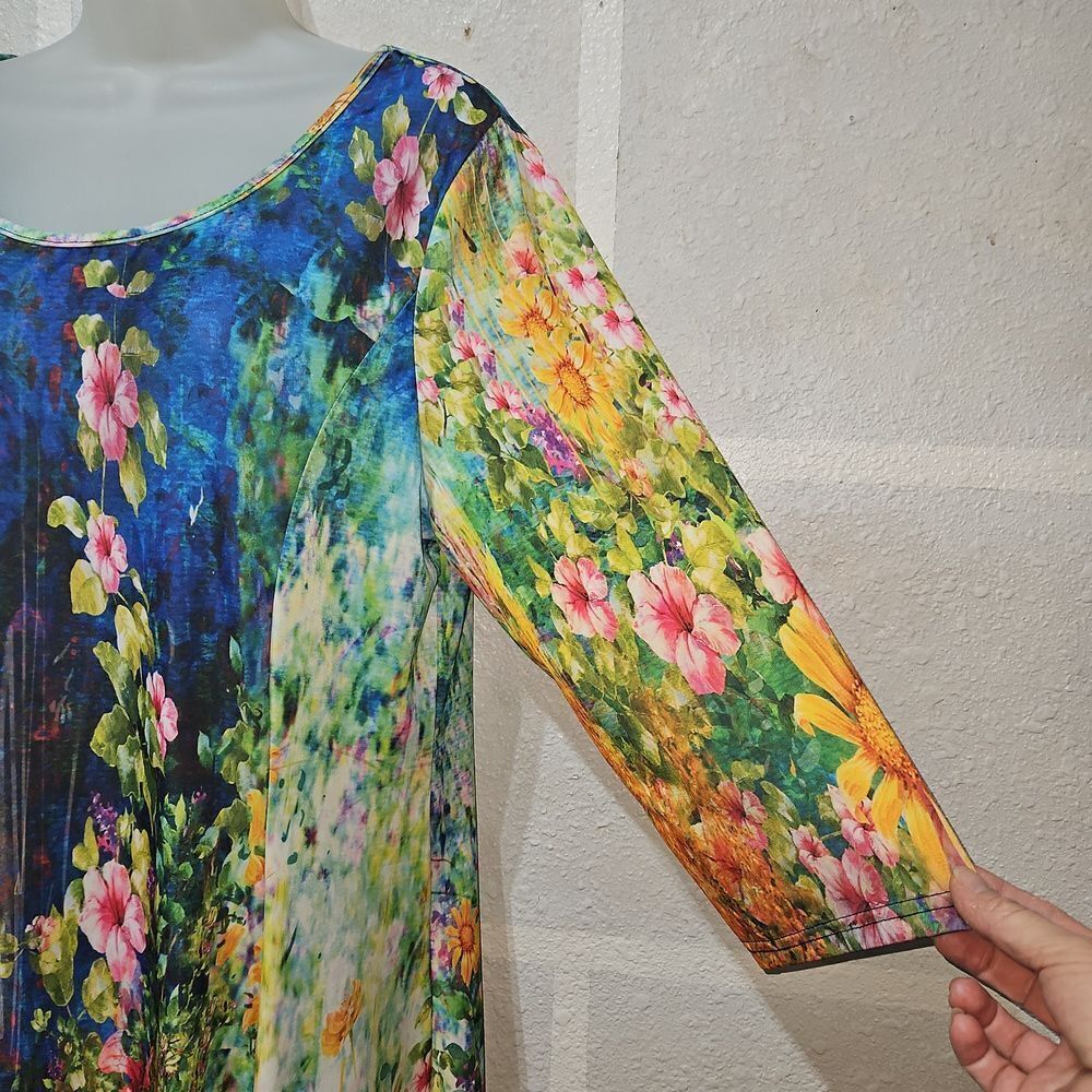 LILY Floral Print Casual Pullover Dress - Picture 4 of 8